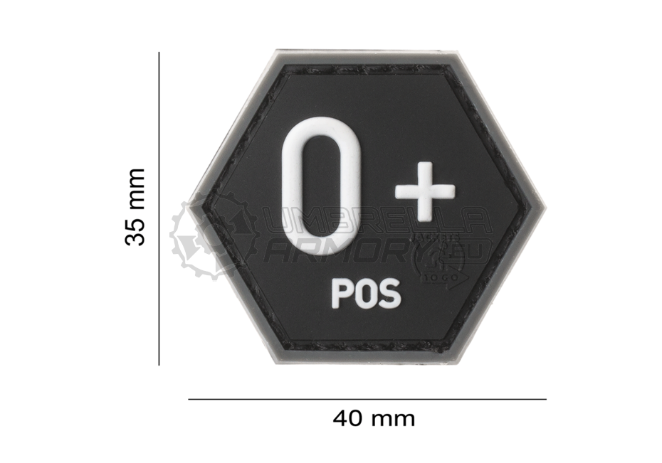 Bloodgroup Hexagon Rubber Patch 0 Pos (JTG)