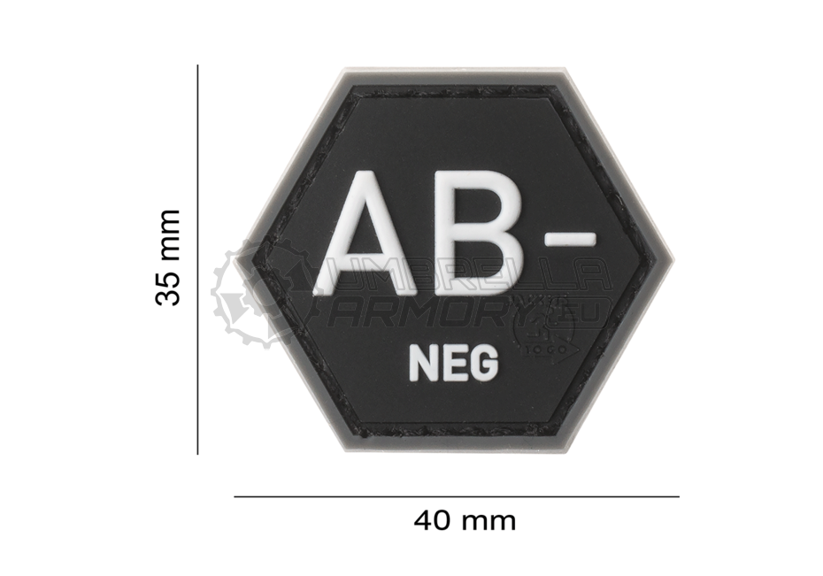 Bloodgroup Hexagon Rubber Patch AB Neg (JTG)