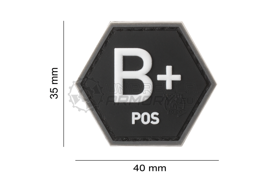 Bloodgroup Hexagon Rubber Patch B Pos (JTG)