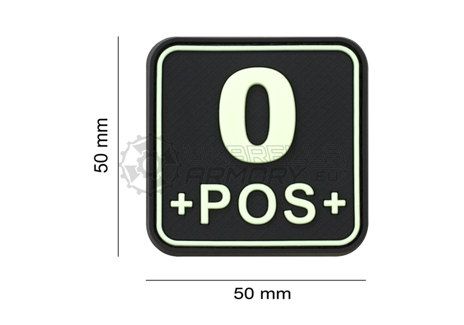 Bloodtype Square Rubber Patch 0 Pos (JTG)