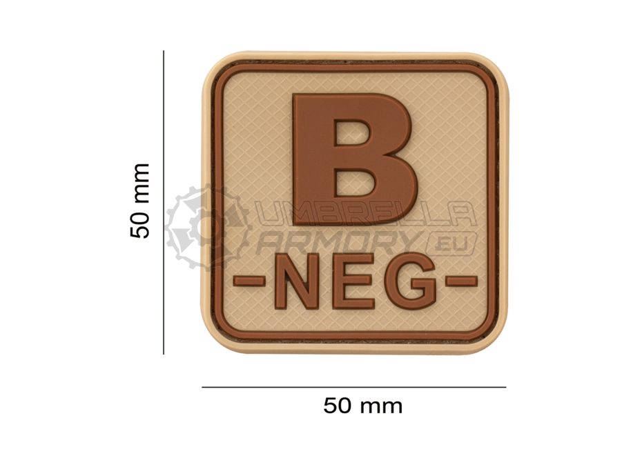 Bloodtype Square Rubber Patch B Neg (JTG)