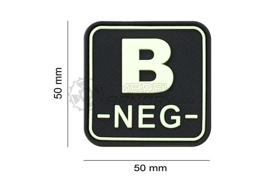 Bloodtype Square Rubber Patch B Neg (JTG)