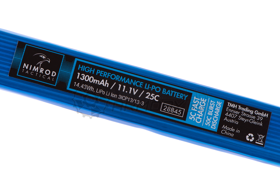 Lipo 11.1V 1300mAh 25C Split Type T-Plug (Nimrod)