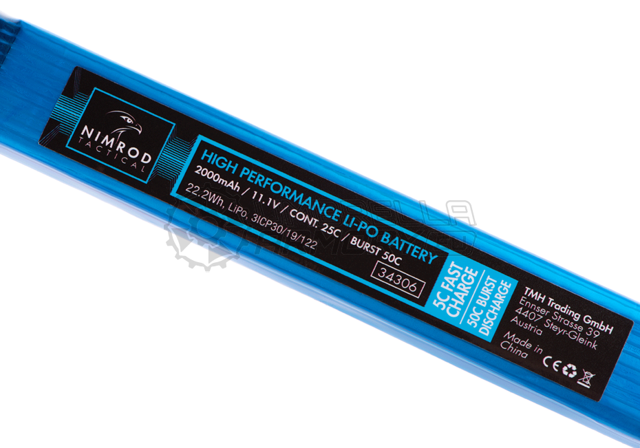 Lipo 11.1V 2000mAh 25C Split Type T-Plug (Nimrod)