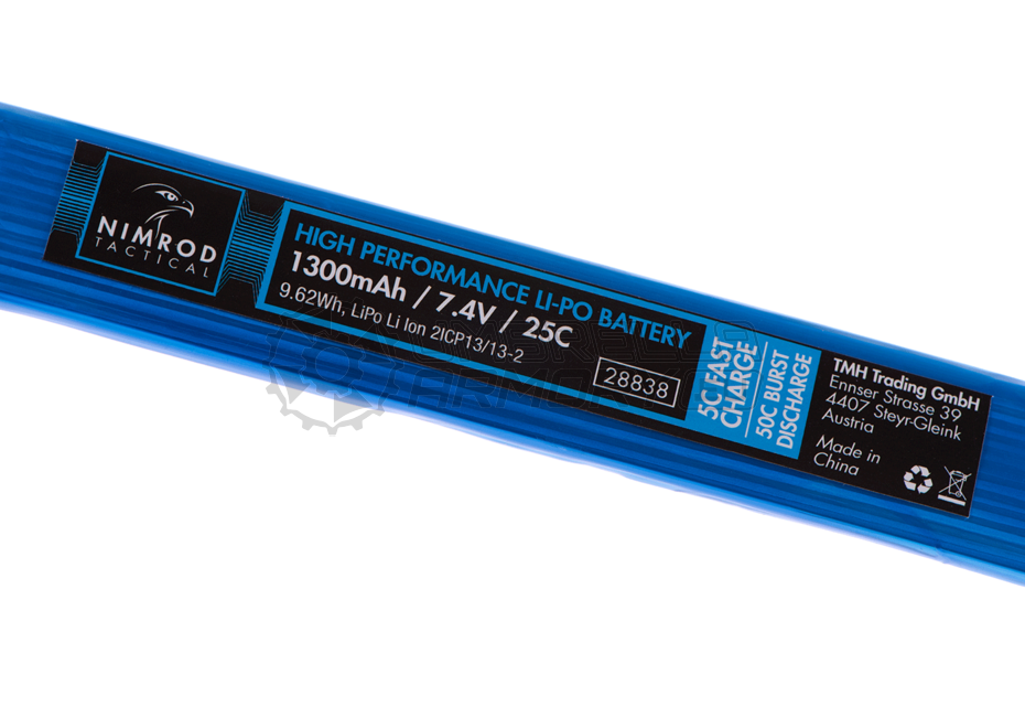 Lipo 7.4V 1300mAh 25C Twin Type (Nimrod)