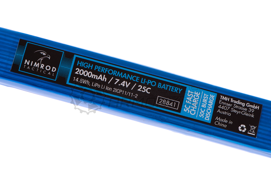 Lipo 7.4V 2000mAh 25C Twin Type T-Plug (Nimrod)